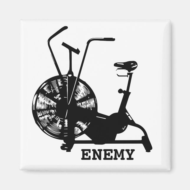Aimant Humour de gym Noir Blanc Drôle Entraînement (Devant)