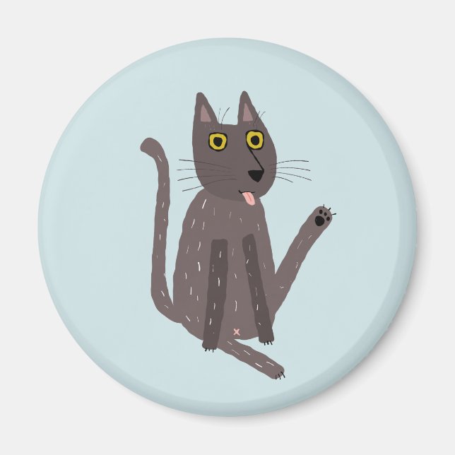 Aimant Humour drôle de chat (Devant)