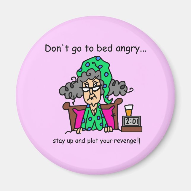 Aimant Humour heure du coucher (Devant)