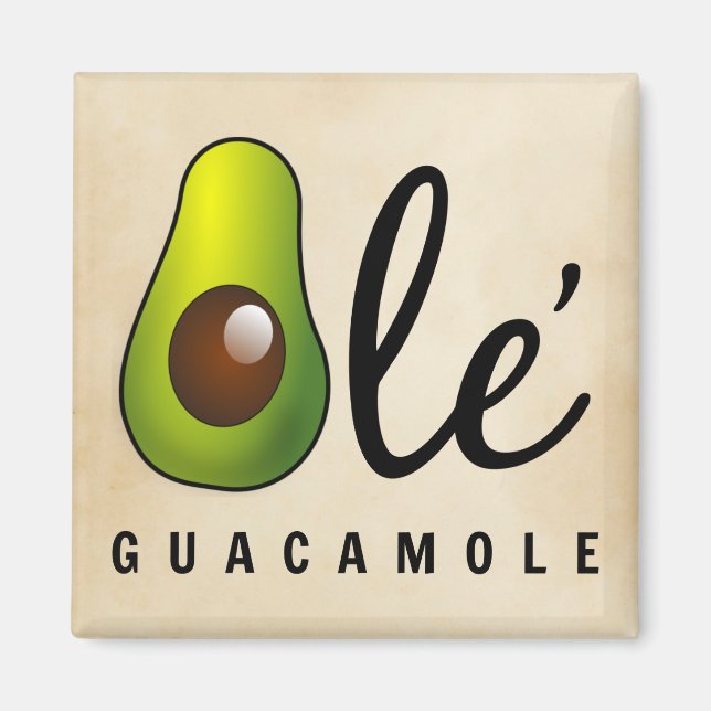 Aimant Humour Ole Guacamole Avocado (Devant)