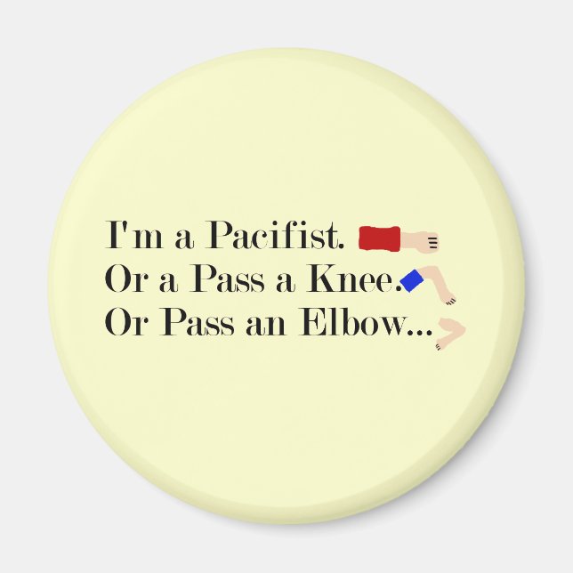 Aimant Humour pacifiste mixed martial art (Devant)