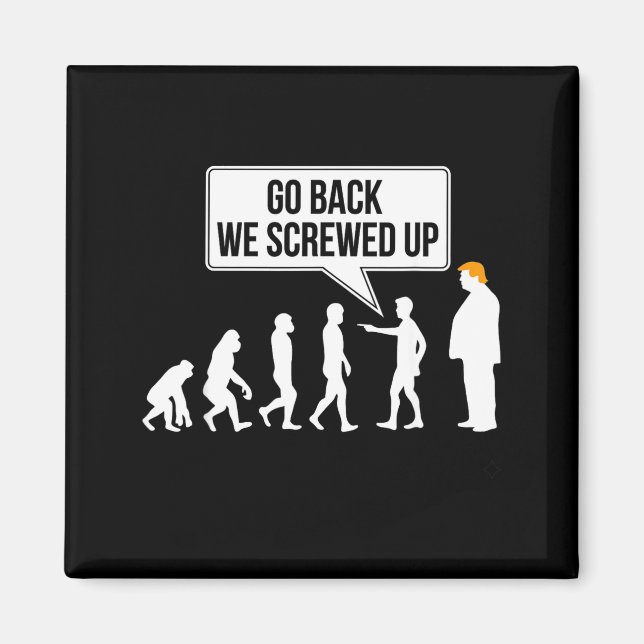 Aimant Humour politique anti-Trump drôle sur l'évolution (Devant)