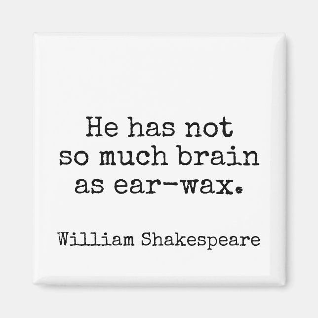 Aimant Humour Shakespeare Insult Littérature (Devant)