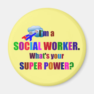 Aimant Humour Superhero travailleur social
