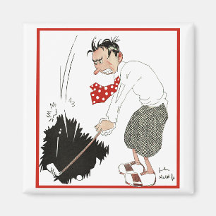 Aimant Humour vintage sur le golf, golfeur drôle et ridic