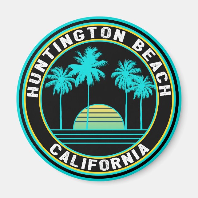 Aimant Huntington Beach California Surf Surfing (Devant)