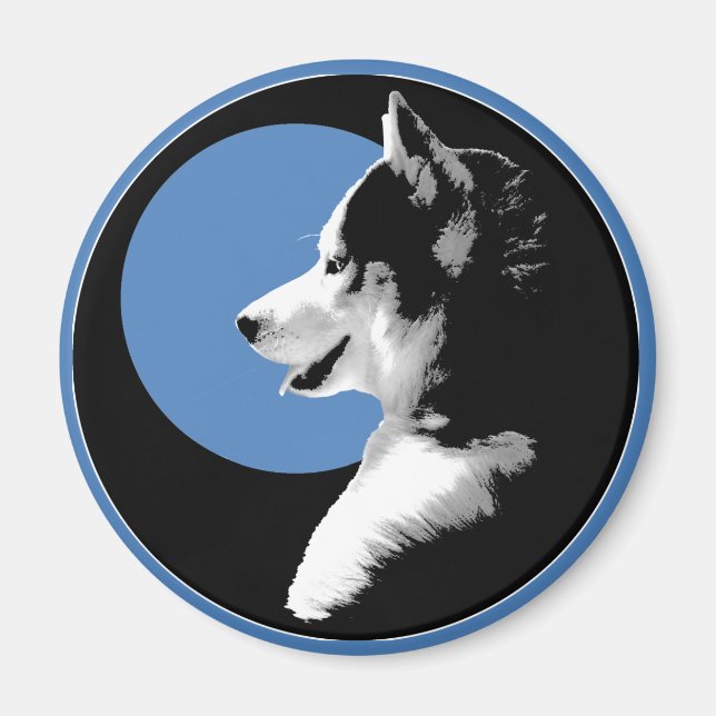 Aimant Husky Fridge Magnet Alaskan Sled Dog Magnet (Devant)