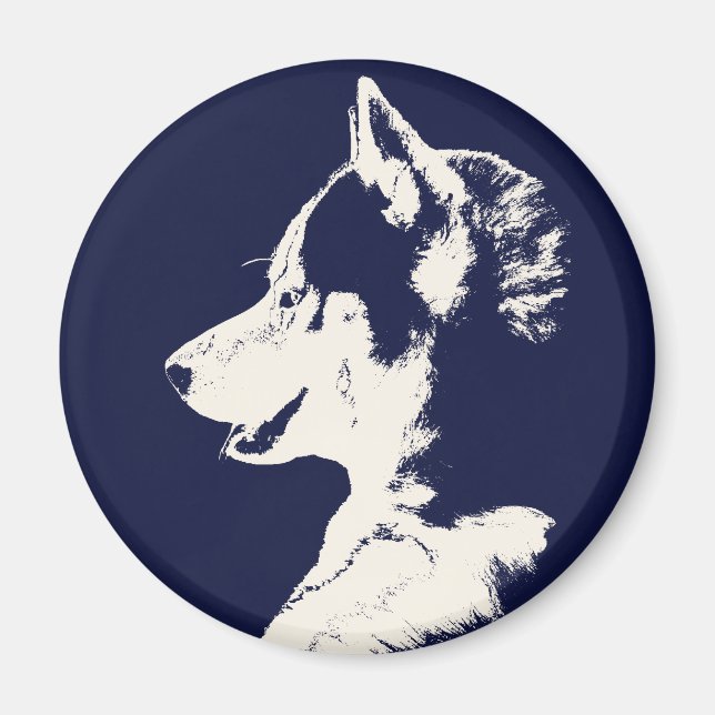 Aimant Husky Fridge Magnet Alaskan Sled Dog Magnet (Devant)