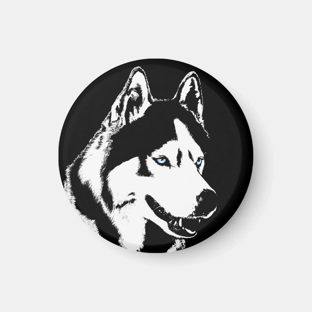 Aimant Husky Fridge Magnet Alaskan Sled Dog Magnet (Devant)