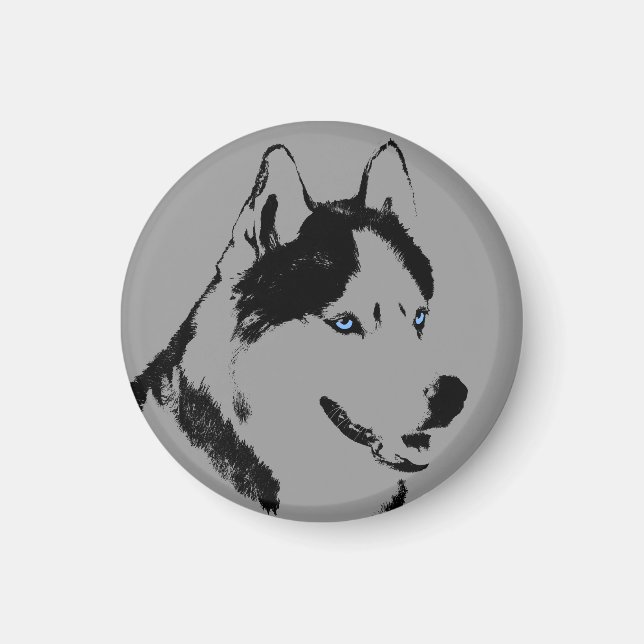 Aimant Husky Fridge Magnet Alaskan Sled Dog Magnet (Devant)