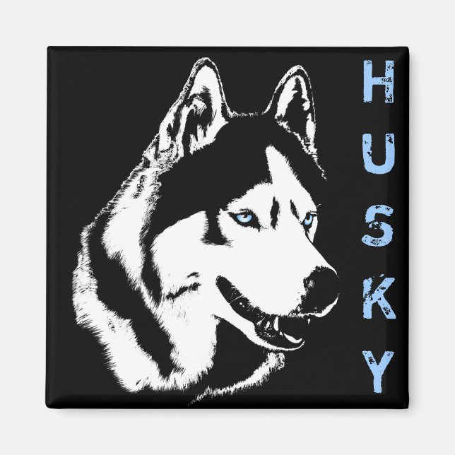 Aimant Husky Fridge Magnet Alaskan Sled Dog Magnet (Devant)