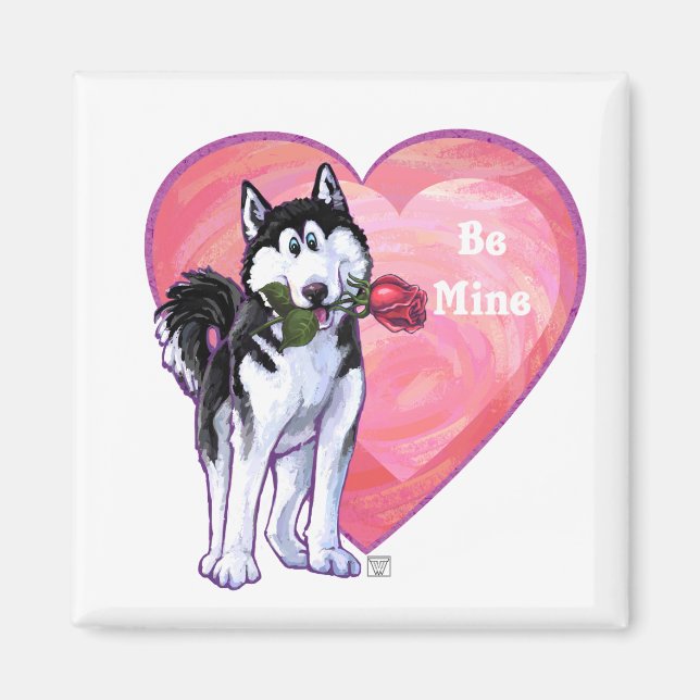 Aimant Husky Valentine's Day (Devant)