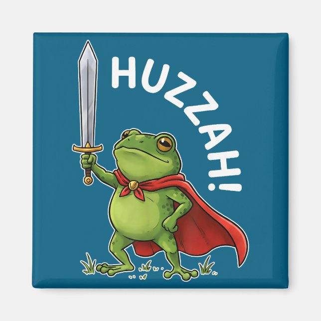 Aimant Huzzah Frog Knight Funny Sword Meme Frog Quote Men (Devant)