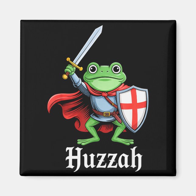 Aimant Huzzah Frog Knight Funny Sword Meme Quote Medieval (Devant)