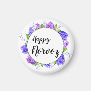Aimant Hyacinth Purple Wreath Joyeux Norooz Nouvel An