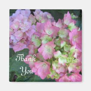 Aimant Hydrangeas rose Merci