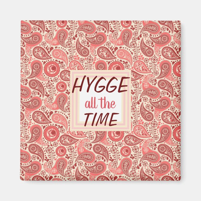 Aimant HYGGE tout le temps Cosy Rose Paisley (Devant)