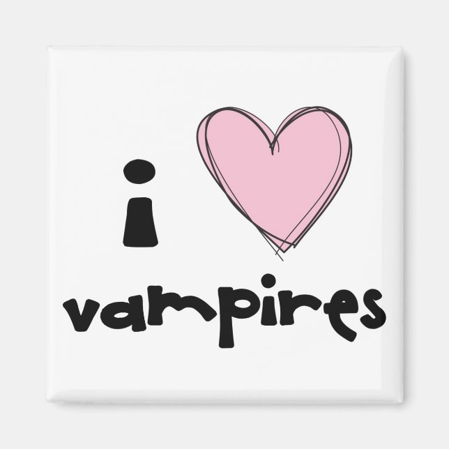 Aimant I <3 Vampires - rose (Devant)