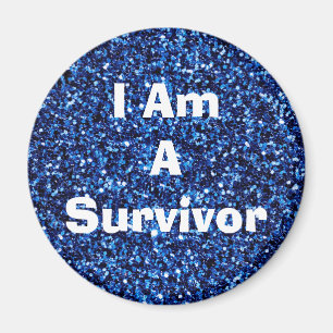 Aimant I Am a Survivor Affirmation Blue Magent