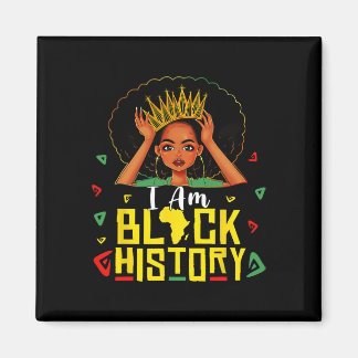 Aimant I Am Black History Women Girl Black History Month