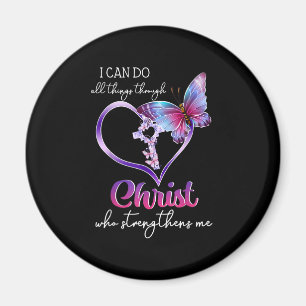 Aimant I Can Do All Things Through Christ Butterfly Art E