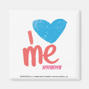 Aimant I coeur j'Aqua/rose