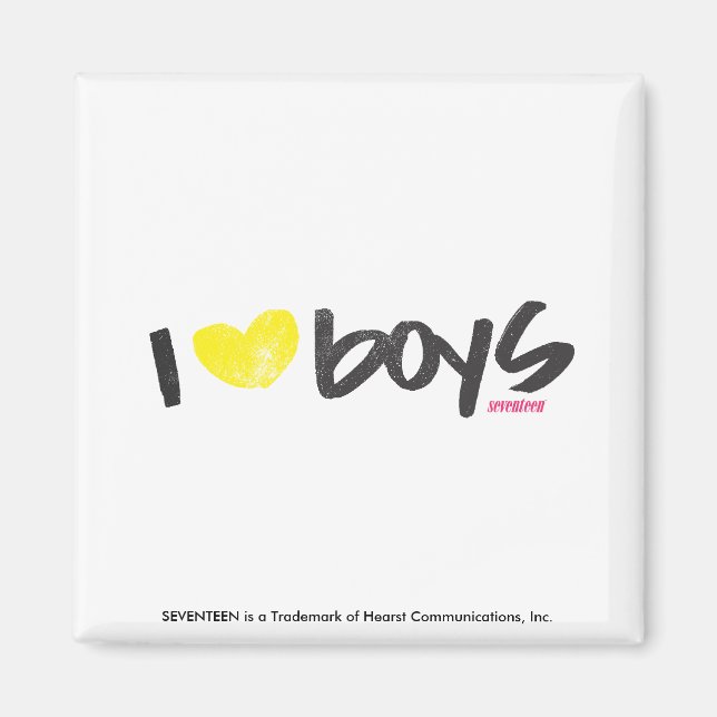 Aimant I Heart Boys Jaune (Devant)