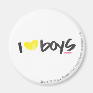 Aimant I Heart Boys Jaune
