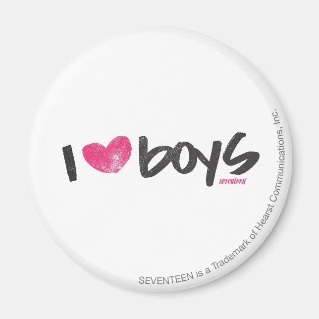 Aimant I Heart Boys Magenta (Devant)
