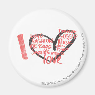 Aimant I Heart Graffiti Pink