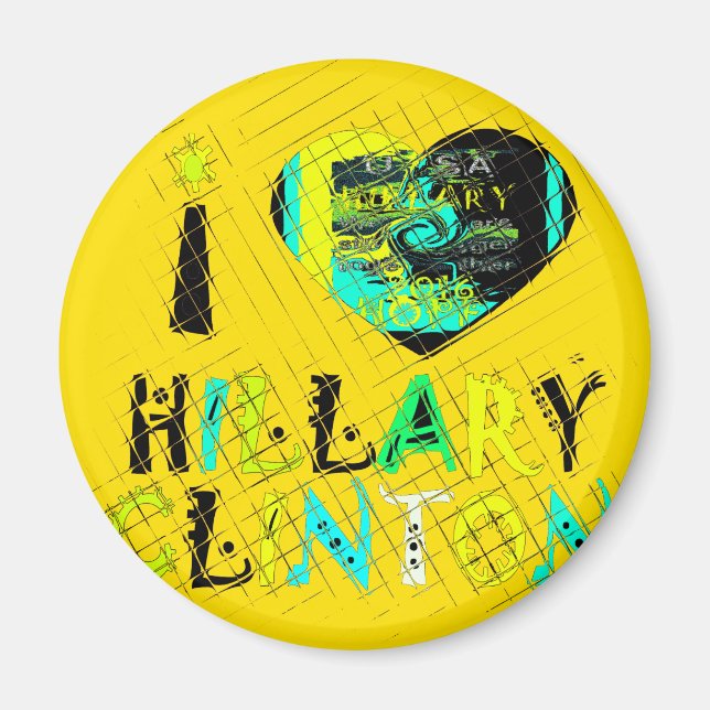 Aimant I Heart Hillary Clinton : Graffiti Expression Art (Devant)
