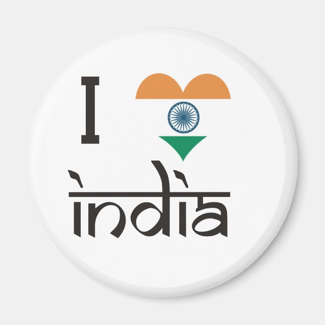 Aimant I "Heart" India - I Love India (Devant)