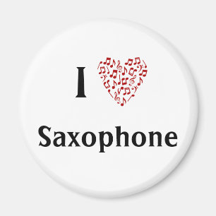 Aimant I Heart Saxophone - Instrument de musique