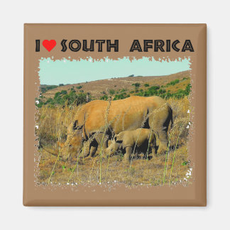 Aimant I Heart South Africa Rhino parmi les roseaux