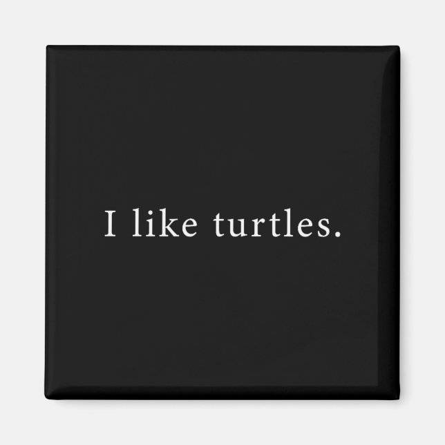 Aimant I Like Turtles Funny Minimalist  (Devant)
