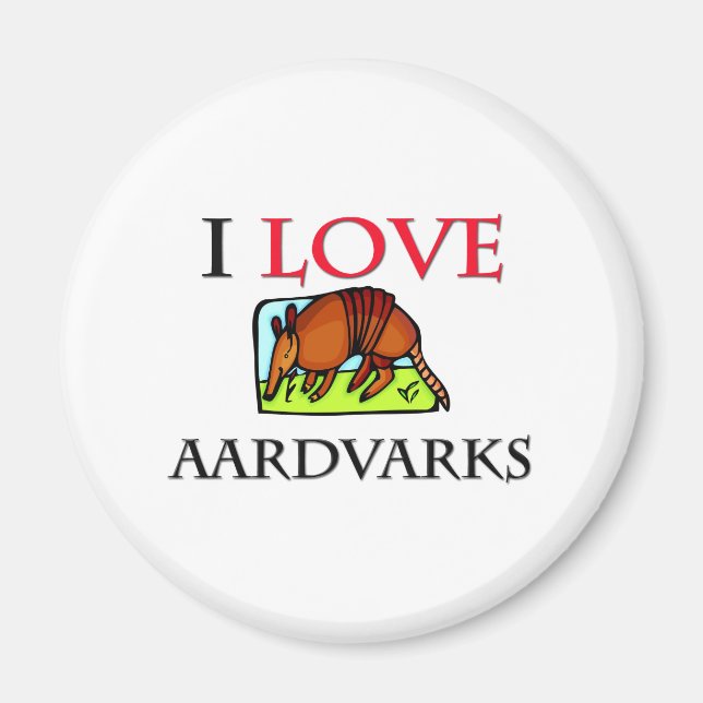 Aimant I Love Aardvarks (Devant)