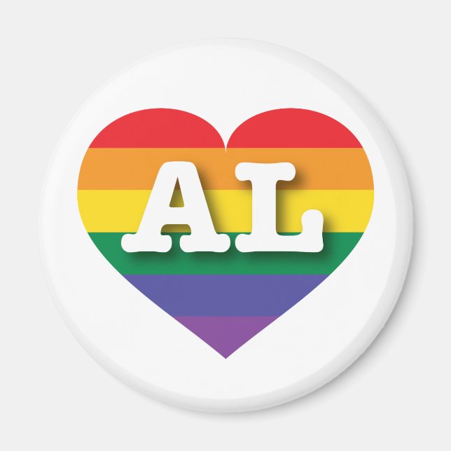 Aimant I love Alabama - Gay pride (Devant)