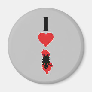 Aimant I Love Albanie Vertical I Heart Albanie Carte du d