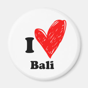 Aimant I Love Bali - Croquis de coeur