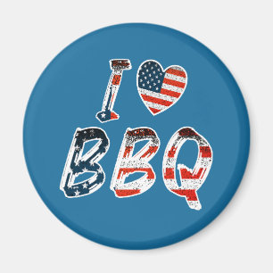 Aimant I Love BBQ, American Patriotic