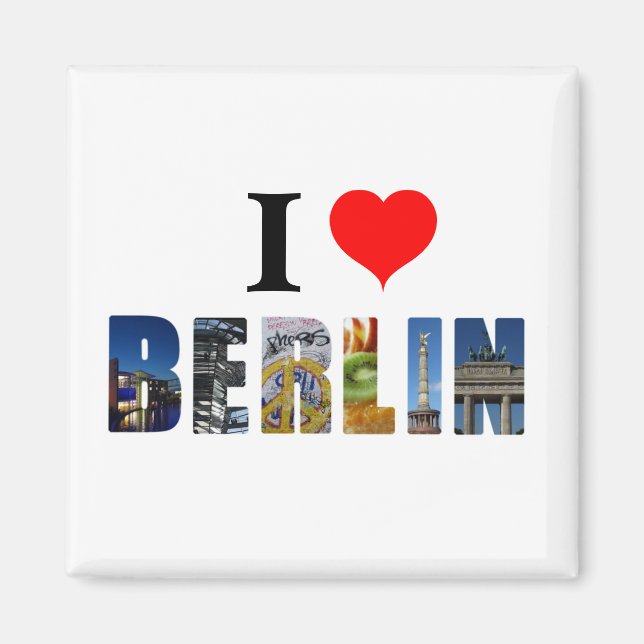 Aimant I Love Berlin Allemagne Travel City Photo (Devant)