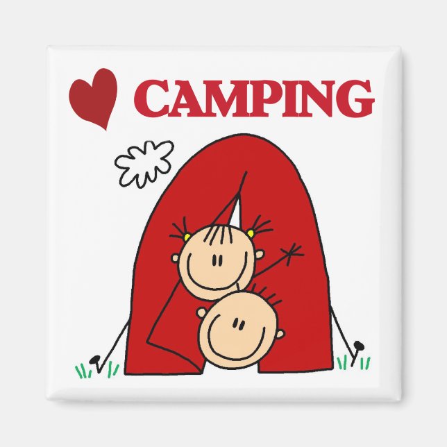 Aimant I Love Camping Tshirts et cadeaux (Devant)