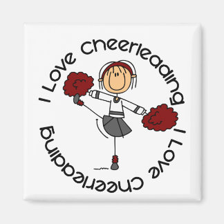 Aimant I Love Cheerled Stick Figure Pom-pom girl