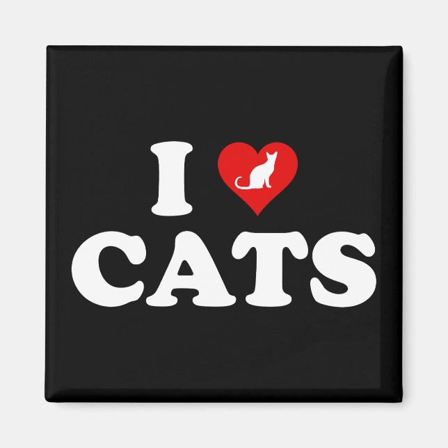 Aimant I Love (Coeur) Chats (Devant)