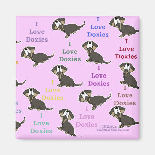 Aimant I Love Doxies collage