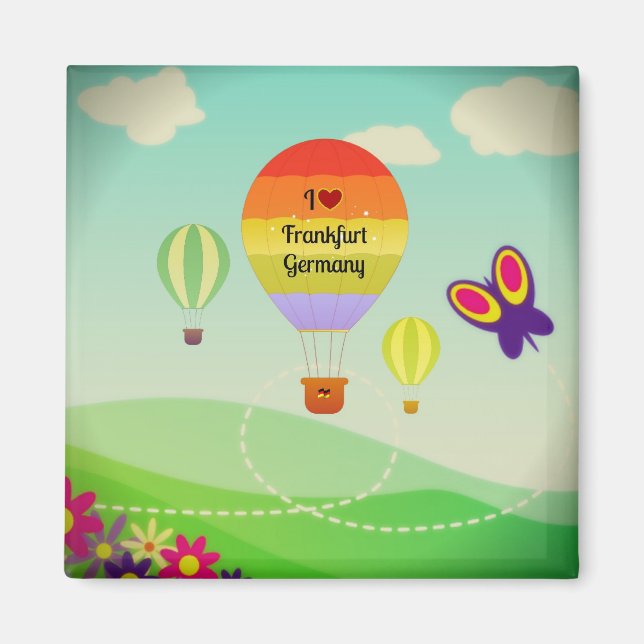 Aimant I Love Frankfurt Allemagne Hot Air Balloon (Devant)