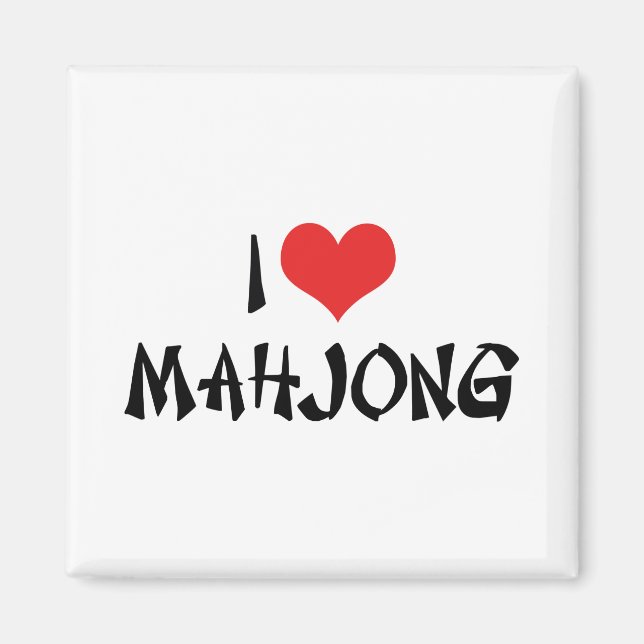Aimant I Love Heart Mahjong - Mah Jong Lover (Devant)