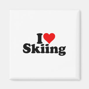 Aimant I Love Heart Ski Skis Snowboard