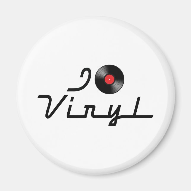Aimant I Love Heart Vinyl - DJ Record Album Lover (Devant)