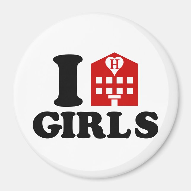 Aimant I Love Hotel Girls (Devant)